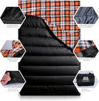 Double Sleeping Bag Cotton Flannel for Camping, Backpacking Or Hiking. Queen Size 2 Person Waterproof Sleeping Bag for Adults Or Teens. Lightweight with Compression Sack