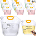 Tessco for you 12 Pack 1.3 Gallon Collapsible Water Storage Bag Water Container Emergency Jug Plastic Storage Pouch Freezable Carrier Tank Foldable Bottle for Outdoor Sport Camping (Clear with Scale)