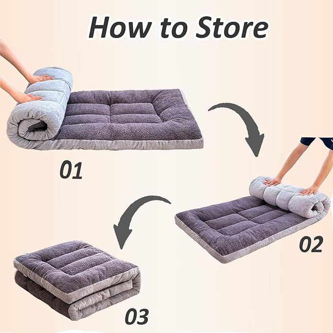Thick Camping Sleeping Pad - Lamb Fluff Camping Cot Pads for Adult, Soft Sleeping Mat, Non-Slip Camping Mattress Pad for Car Tent