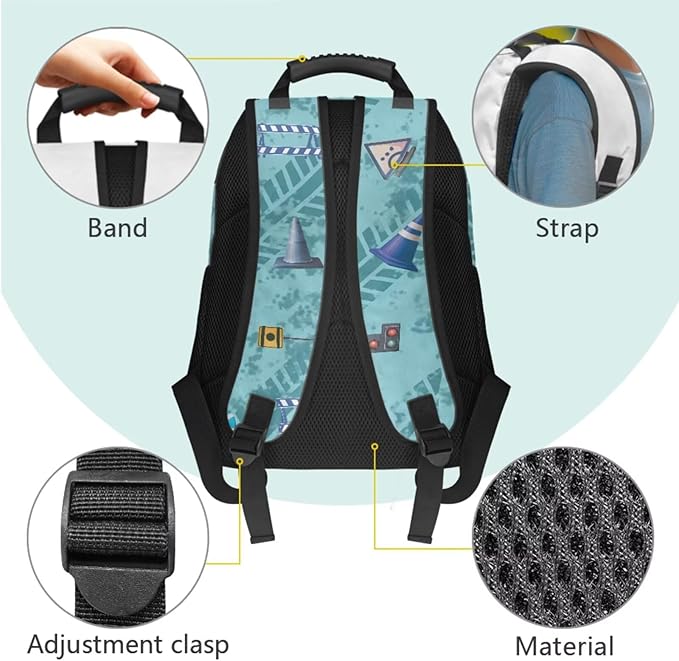 Tractor Backpack and Lunch Box Set Elementary School Backpack for Boys Cool Teen Daycare Schoolbag Rucksack Laptop Bags