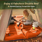 4 Inch Thick Camping Sleeping Pad with Internal Straps - R Value 4.0 for 4 Seasons, Lightweight Sleeping Mat for Hiking, Backpacking, Travel