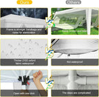COBIZI 10x30 Pop Up Canopy with 8 Sidewalls for Parties Wedding Backyard, Waterproof Outdoor Commercial Event Shelter with Stakes, Ropes, Sandbags, White