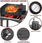 Charcoal Grills Outdoor BBQ Grill with 2 Side Table,Barbecue Grill Smoker with 343 Sq.in.Cooking Area for Outdoor Cooking Backyard Camping Picnics Beach by DNKMOR