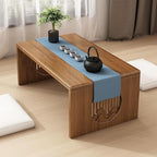 Japanese Folding Coffee Table, Foldable Low Coffee Tables, Bamboo Floor Table Desk for Sitting on The Floor, No Assembly, Portable Living Coffee Table (31.5Inch)