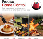 Propane Torch Gun, Adjustable Propane Flame Thrower Gun with Safety Lock, Powerful Propane Fire Starter Blow Torch for Camping Grill, Cooking, Campfire & Charcoal Lighting,Tank Not Included, Black