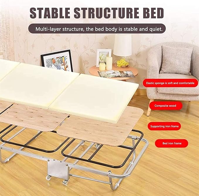 Single Person Camping Folding Cot Outdoor Patio Portable Military Sleeping Bed Travel Guest Leisure Fishing - Perfect for Fishing,Hiking,Office and Outdoor Activiti (Brown 180 * 26 * 65CM)