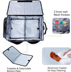 Large Grill Caddy with Lid – BBQ Organizer for Camping, Tailgating, RV, Boating – Grilling Gifts for Men – Collapsible Griddle Tote Bag with Shoulder Strap – Outdoor Essentials