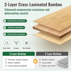 KingCamp Bamboo Folding Table, Camping Outdoor Portable Camp Table with Adjustable Height legs & Carry Bag for Outdoor RV Backyard Picnic Tailgating Beach