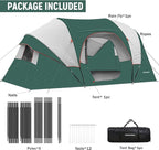 HIKERGARDEN 10 Person Camping Tent - Portable Easy Set Up Family Tent for Camp, Windproof Fabric Dome Tent Outdoor for Hiking, Backpacking, Traveling-14'x11'x74in(H)