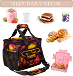 Gothic Skull Flame Soft Cooler Bag Insulated Lunch Box for Men & Women, Large Leakproof Lunch Bag Portable Beach Cooler for Work, Picnic, Road Trips,Fishing, Travel, Camping,A-9