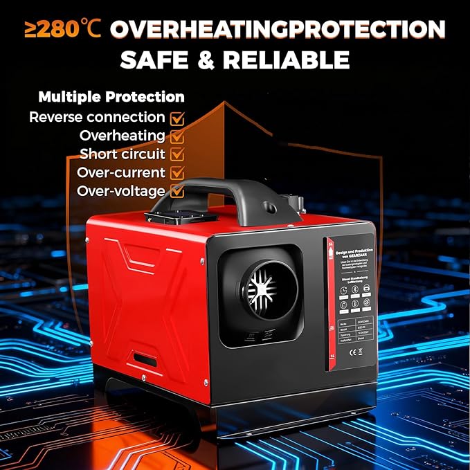 8KW Diesel Heater 12V/24V/110V All in One,diesel heater 12v Come with APP Control, Remote Control and LCD Display,Air Diesel Parking Space Heater for RV Truck Boat Car Home Tent Bus