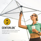 CROWN SHADES 10X10 Comercial Instant Canopy Pop Up Tent with Center Lock, 300D Fabric, 4 Sidewalls, Sto'N Go Bag, Forest Green