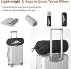 Camping Pillow Shredded Memory Foam Pillow, Compressible Travel Pillow Breathable Cover, Ideal Backpacking Airplane Hiking
