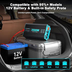 Pure Sine Wave 3500W Power Inverter 12V DC to 120V AC for RV, Truck, Home, Off-Grid, Solar, Inverter with 3 AC Outlet, 30W USB-C, 5V 3.1A USB, Hardwire Port, 15FT Remote Control, Surge 7000W