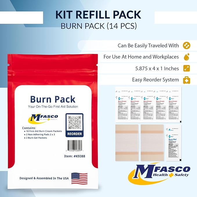 MFASCO First Aid Kit Refill Burn Care Refill Pack