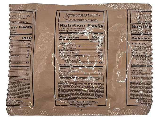 MRE (Meal Ready to Eat) BREADS - Authentic USGI US Military Ration Components - Many Bread Options to Choose from - Available in 3,6,12,24,48 and 100 Packs (12, Italian Breadsticks)