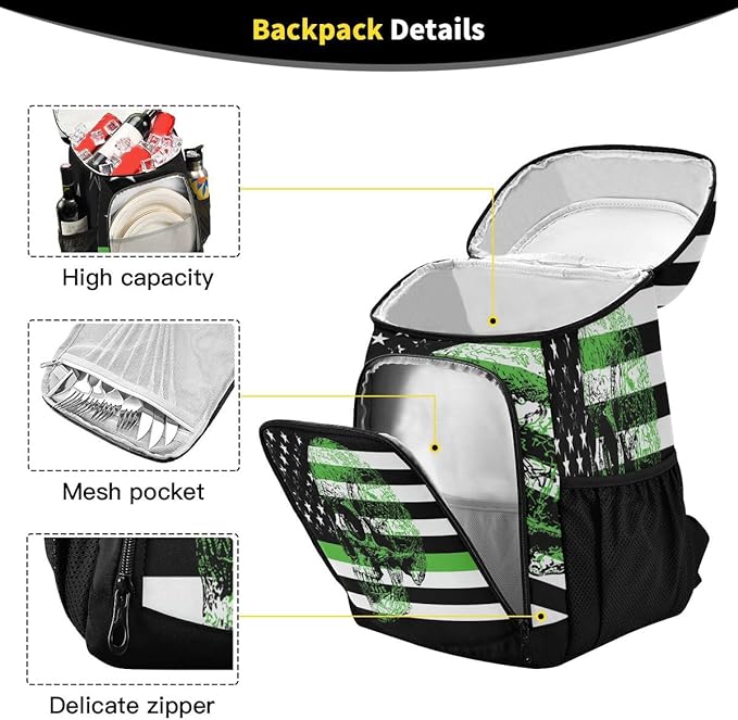 Cooler Backpack Leakproof Backpack Cooler Insulated Lunch Cooler Bag 30 Cans Camping Coolers for Beach Camping Hiking