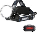 BORUIT B10 Rechargeable Headlamp Super Bright - 3 Modes LED Head Lamp Battery Powered, 90° Adjustable, USB C, Waterproof Head Light for Hardhat Camping Hiking Fishing