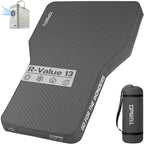 UPWELL Self Inflating Sleeping Pad Truck Camping Thick Mattress for Tesla Model Y Solid Foam 4 Season Car Bed Mattress Portable Roll Up Bed Grey，with air Pump