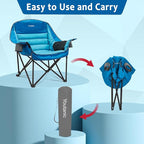 Oversized Camping Chair, Portable Folding Camping Chairs with Side Pocket, Cup Holder and Carry Bag, Heavy Duty Outdoor Camping Chairs for Adults, Fishing, Sports, Trip, up to 400lbs, Style 1