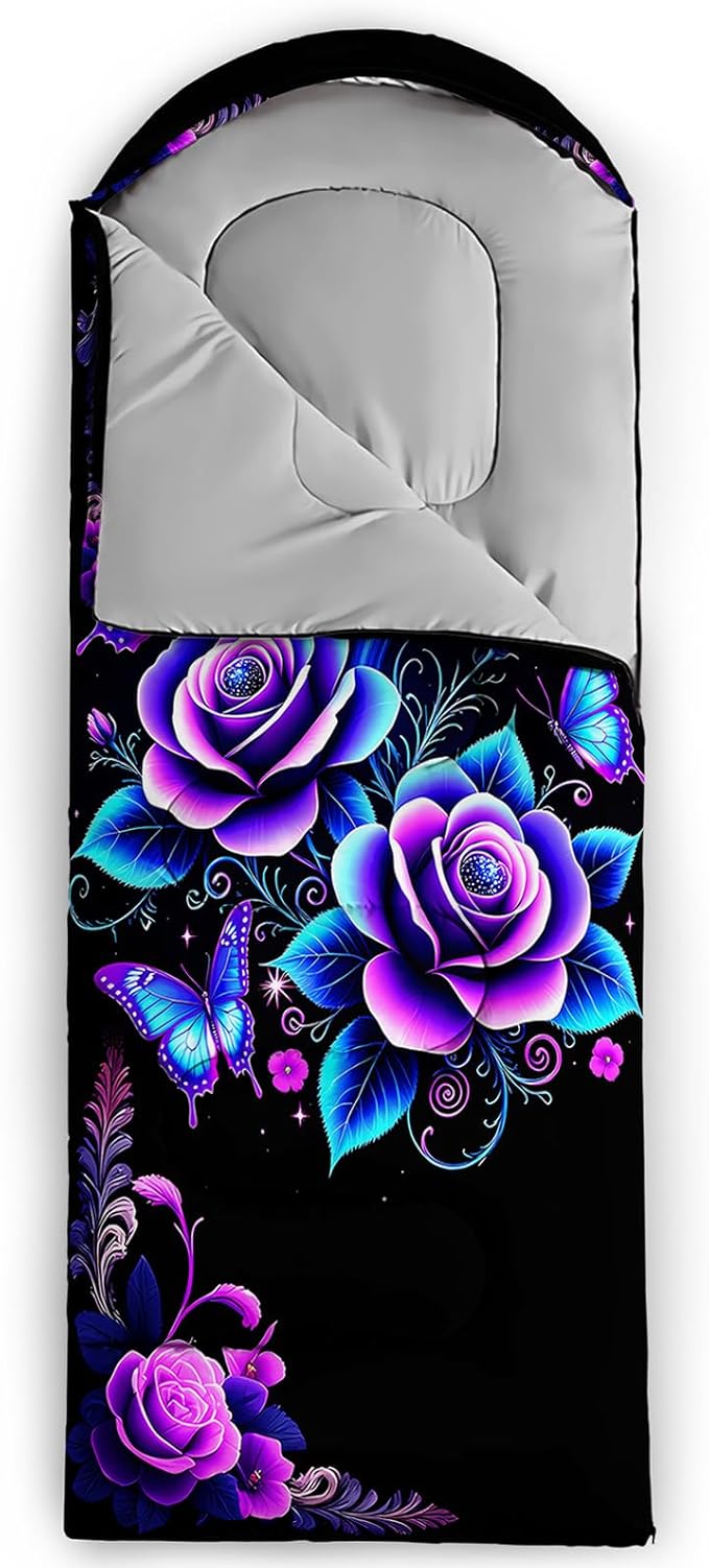 QOOMO Camping Sleeping Bags,3 Season Warm & Cool Weather,Lightweight,Waterproof Sleeping Bags for Adults & Kids,Traveling,and Outdoors,Camping Gear Equipment