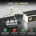 36V 105Ah Lithium Golf Cart Battery, 36 Volt LiFePO4 Battery, built-in Bluetooth 200A BMS and LCD display, IP65, with 43.8V 25A lithium battery charger, perfect for golf carts,Trolling Motor