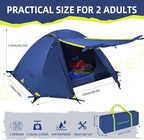 Clostnature Lightweight Backpacking Tent - 1/2 Person 4 Season Ultralight Waterproof Camping Tent, Large Size Easy Setup Tent for Winter, Cold Weather, Family, Outdoor, Hiking and Mountaineering