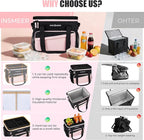 INSMEER Soft Cooler Bag with Hard Shell & 4 Cup Holders, 55 Cans 40L Collapsible Soft Sided Cooler, 100% Leakproof Insulated Cooler Bag Portable for Beach Travel Camping Picnic
