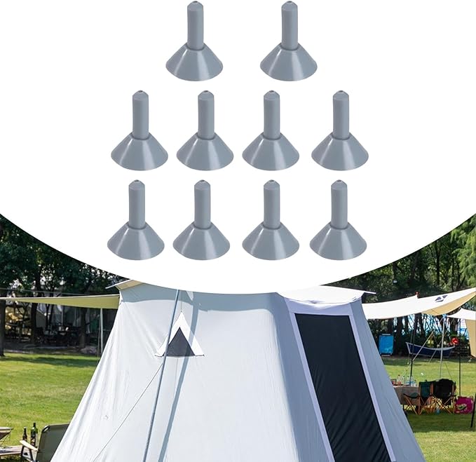 10Pcs Tent Poles Tips Tarp Poles Tip Covers Versatile Protector Lightning Cap for Camping Backpacking Awning Outdoor Sports