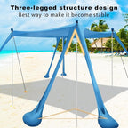 Beach Canopy Tent Sun Shade with 6 Sandbags, Beach Tent Sun Shelter UPF 50+ UV Protection, Poles and Ground Pegs and Anti-Wind Ropes for Outdoor, Camping, Backyard and Picnics