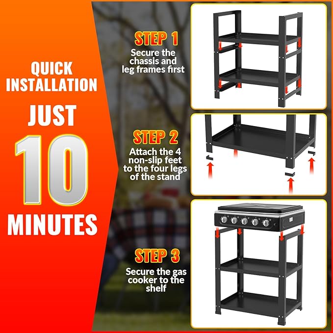 5 Burner Propane Gas Stove,400000BTU Portable Gas Stove with Support Leg Stand and Wind Blocking Cover Adapter Auto Ignition Camping Stove,propane burner for RV, Apartment, Outdoor Cooking
