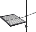Lineslife Swivel Campfire Grill Grate, Adjustable Heavy Duty Steel Fire Pit Grill Grate Over Fire Pit, Open Fire Grill with Carrying Bag for Outdoor Cooking Camping, Rectangle Black
