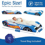 Hot Wheels & FUNBOY Kids Sleepover Bed & Air Mattress. Perfect for Sleepovers. Includes Carrying Storage Bag, Twin