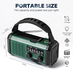 Hand Crank Emergency Radio, NOAA Weather Radio with AM/FM Solar Radio,10000mAh Rechargeable Battery Powered, USB-C Charger, Flashlight, SOS Alarm, for Storm, Hurricanes Outdoor Survival Emergencies