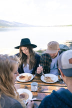 Stansport Deluxe 24-Piece Enamel Tableware Set - Enamel Plates and Bowls Lightweight and Durable Camp Dish Set for Camping and Backpacking Plates and Bowls for 4 People