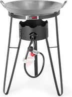 Outdoor Cooker with Iron Wok and Propane Burner, 54,000 BTU High-Pressure Gas Stove for Backyard BBQ, Tailgating & Outdoor Cooking