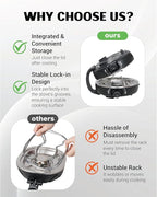 Propane 2-Burner Camping Stove with Windscreen, Portable& Foldable Camping Stoves with Carry Bag, 20000 BTU Camp Stove with Adjustable Burners& Piezo Ignition for Camping& Outdoor (Black)