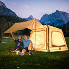 ABORON 2/6/8/10/12 Person Inflatable Camping Tent, Easy Setup Blow Up Tent with Hand Pump, PU3000mm Waterproof & Breathable 4 Season Glamping Tent for Outdoor Camping