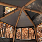 Hexagonal Folding Inflatable Tent - Large Family Quick Automatic Opening Camping Tent for Outdoor Travel, Spacious Windproof Waterproof Camping Equipment