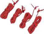 4 Pack Tent Guy Lines with Tensioners, 13ft Reflective Camping Rope, Adjustable Tent Tie Down Ropes for Canopy, Hiking, Backpacking, Outdoor Shelter