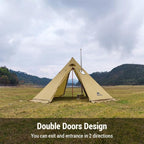 4-6 Person Teepee Hot Tent with Stove Jack Camping Pyramid Teepee Tent for Camping Backpacking Hiking
