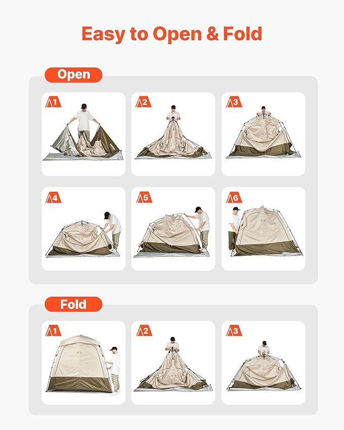 VEVOR Camping Shower Tent, 2-Room Foldable Privacy Tent Changing Room with Ground Stakes, Ropes, Carry Bag, and Crossbar, 150D Oxford Fabric with Silver Coating, for Camping, Beach, and Fishing