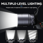 LED Headlamp Separate Design Outdoor Headlamp Waterproof Rechargeable Long Range Headlamp Suitable for Camping Hiking Fishing Hunting