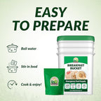 Valley Food Storage 120 Serving Breakfast Bucket | Emergency Food Supply with Easy Prep Breakfast Meals | 25 Year Shelf Life | Camping Food, Prepper Supplies & Long Term Storage | Packaged in USA