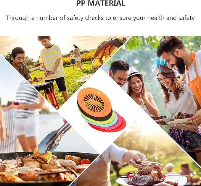 4 Pack Food Cover Tents with 7 Pack Paper Plate Holders, Reusable Outdoor Picnic Food Serveware Accessories Supports for Picnic Party Dinner