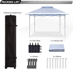 ABCCANOPY 13x13 Pop Up Canopy with Double Ventilated Top, 4 Sandbags, 4 Ropes and 8 Stakes (Gray)