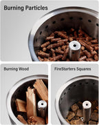 YEFU Tabletop Fire Pit 9.7 x 7.1 in, Flame Intensity Control Camping Stove for Outdoor & Patio, Fueled by Pellets or Wood, Safe Burning Table Top Firepit, with Travel Bag & 2 Mini Sticks, Blue