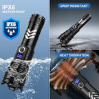 Flashlights High Lumens LED Rechargeable, 99,000 Lumen Super Bright Flashlight High Power USB Flash Light,Waterproof Handheld LED Flashlight for Camping Hiking