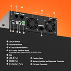 LiTime 3500W All-in-One Solar Inverter Charger, 48V DC to 120V AC Pure Sine Wave Inverter, Built in 80A MPPT Charge Controller, for 48V Lead Acid/LiFePO4 Battery, Home Energy Storage, Off-Grid