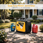 5000 Watts Portable Dual Fuel Inverter Generator– Small Gasoline LPG Powered for Home Backup, Camping, RV, Tailgating with CO Protection, Eco Mode, Recoil/Electric/Remote Start, Parallel Capable